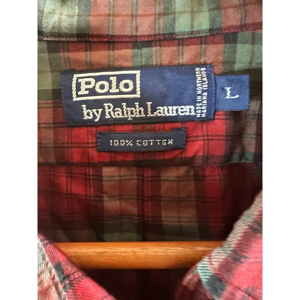Vintage Polo Ralph Lauren Plaid Shirt - Mens‎ Large Tall